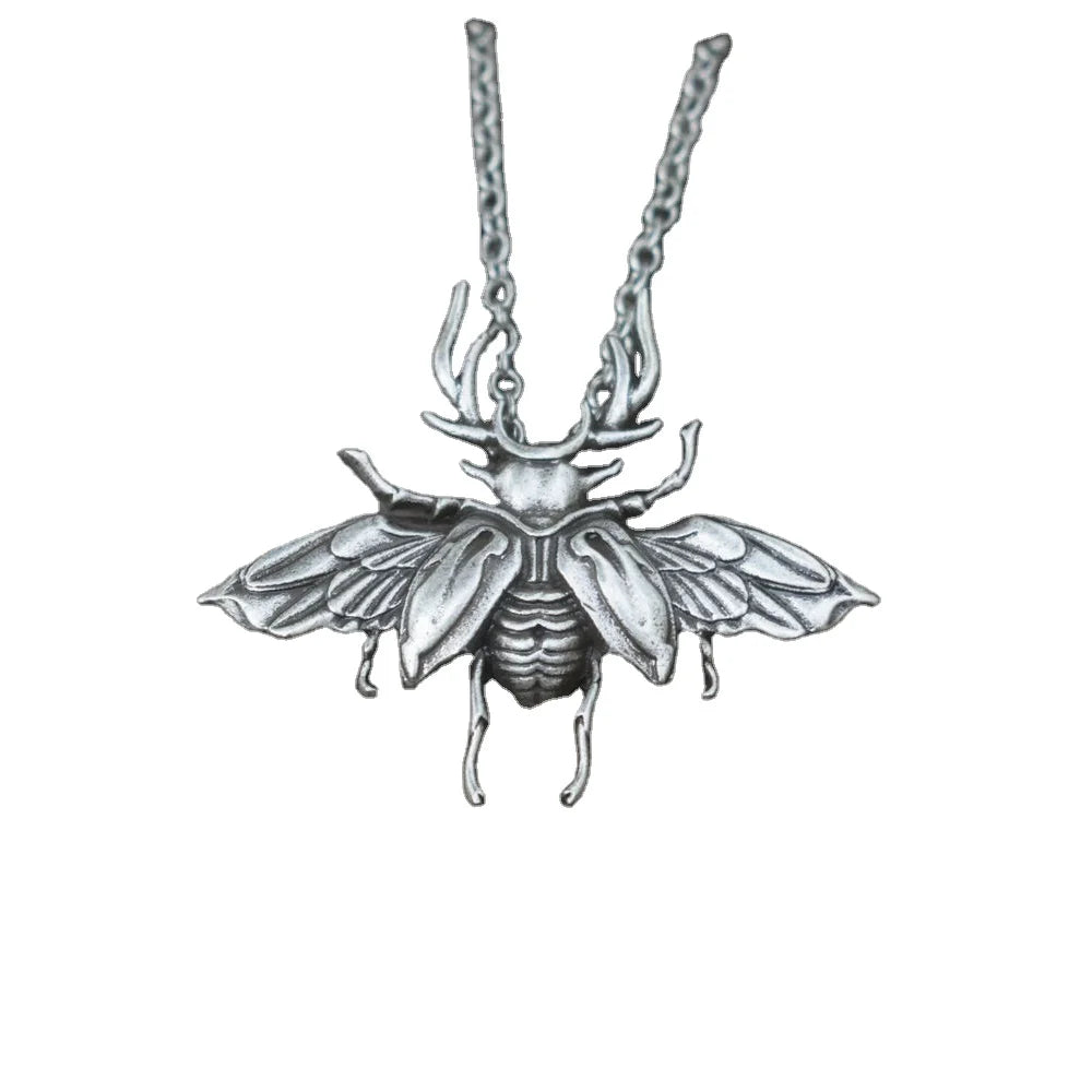 Scarab Pendant Animal Vintage Chain Punk Beetle Necklace for Women Men Jewelry