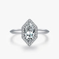 Ailmay New Sale Fashion Hexagon Clear CZ Ring Solid 925 Sterling Silver Luxury Engagement Wedding Fine Rings Jewelry for Women