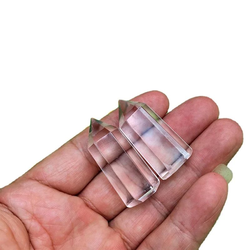 Natural Clear Quartz Crystal Faceted Point Wand Polished Tower Shape for Decor Meditation Therapy and Healing