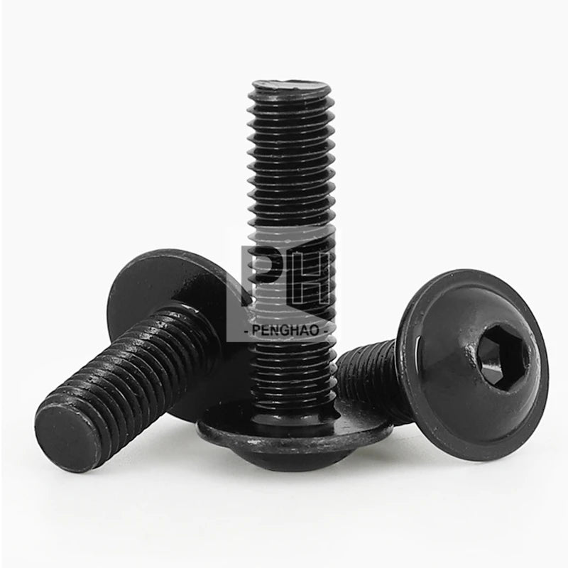 M3 M4 M5 M6 M8 M10 Hex Socket 10.9 High Strength Black Oxidation Allen Bolts Flange Button Head Screws