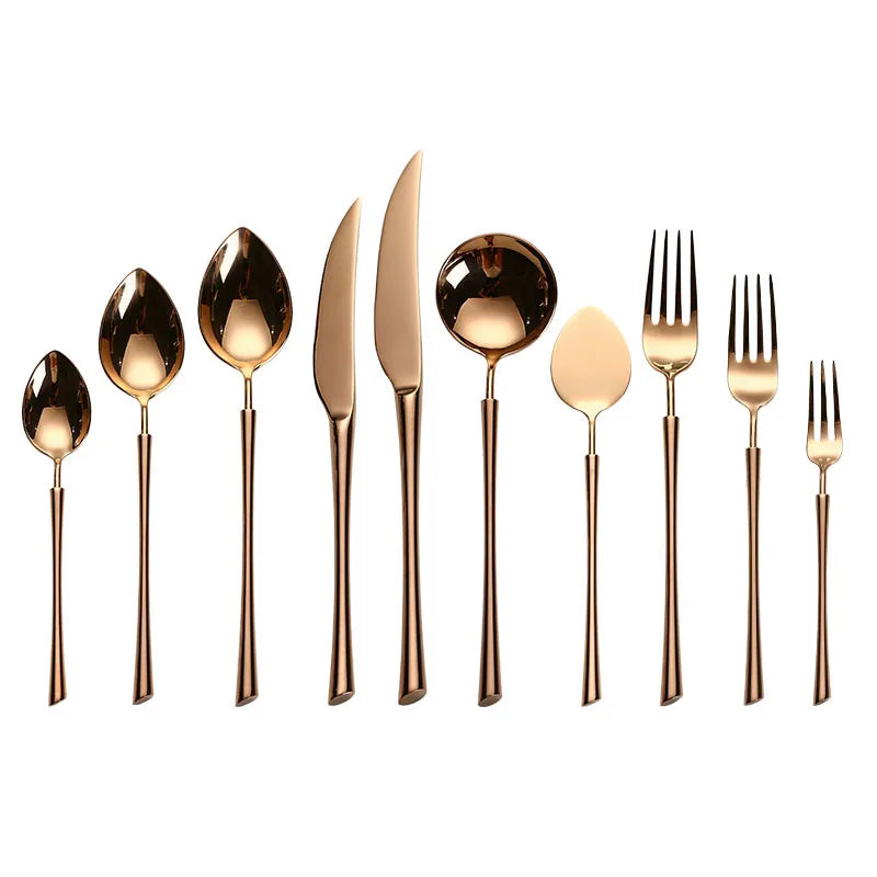 304 Stainless Steel Cutlery Western Luxury Flatware Spoon Fork Knife Set Rose Gold Cutlery for Wedding Gift