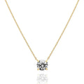 Simple Collarbone Chain Pendant Necklace Fresh Gold Plated Necklace Classic Four Claw Zircon Necklace for Women