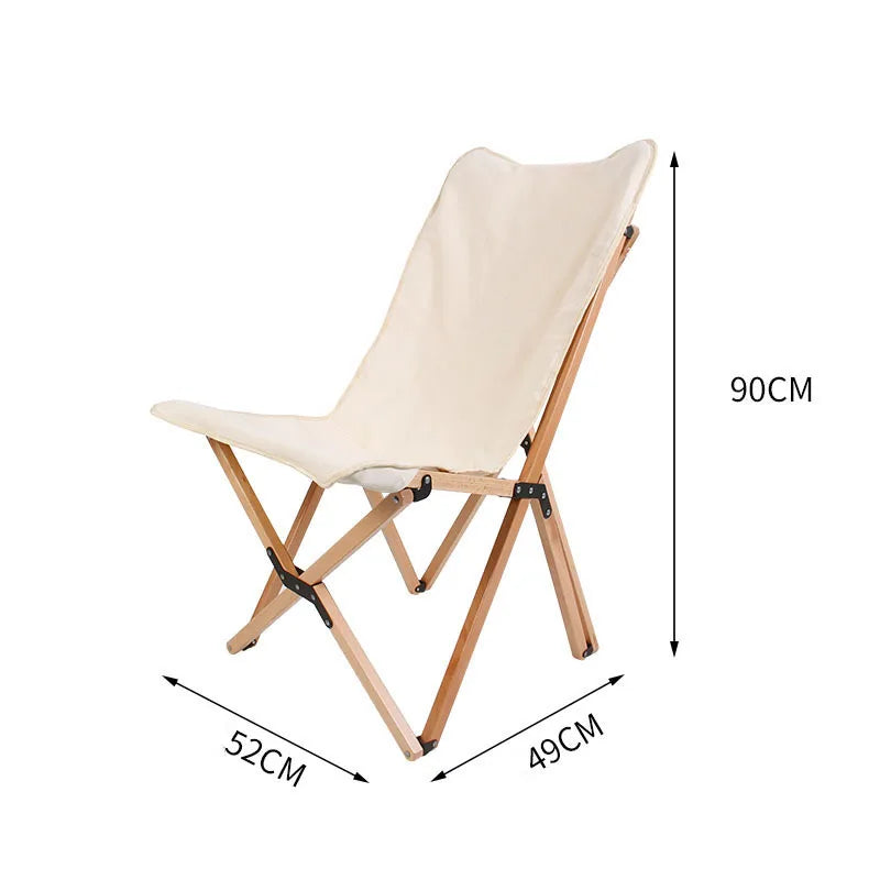 CooSport Fitness Folding Butterfly Chair-Portable Solid Wood Eco-Friendly Outdoor Dining & Camping Beach Chair