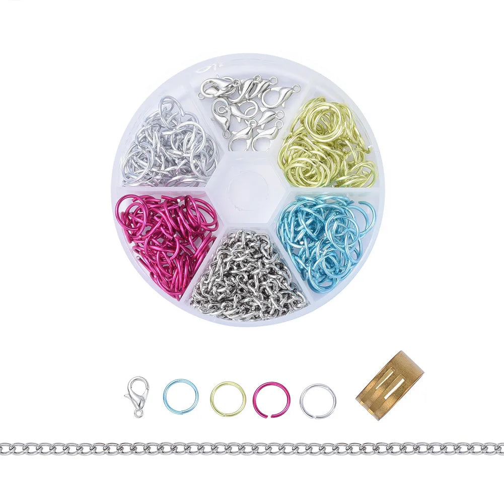 Colorful Aluminum Jump Rings 10mm & 6mm Open & Split Design Connectors for Necklace & Bracelet DIY Jewelry Clasp Chain Ring