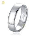 6mm 925 Pure Silver Jewelry Finger Rings for Women and Men Simple Couple Rings Smooth Wedding Band for Lovers
