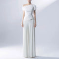 Boutique Wholesale 2025 Autumn New Fashion Temperament Pleated Design T-shirt High Waist Straight Leg Wide Leg Pants Women's Set