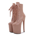 20cm High Boots With Ankle Boots Clubs Cosplay Pole Dancing Exotic Ladies Boots Stripper 8 Inch Heels Sexy Women's Model Shoes MegaBDM