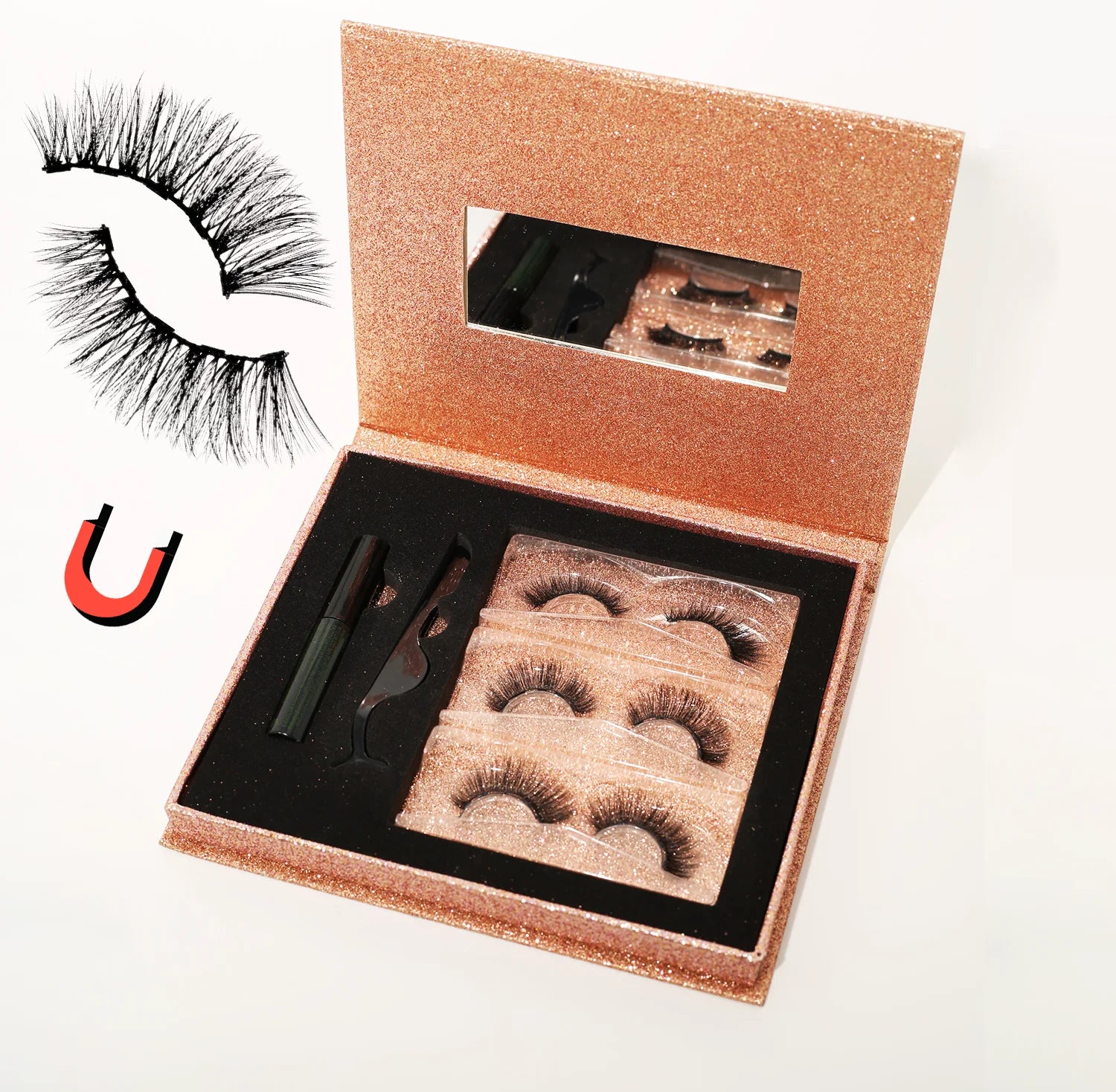 Customize Magnetic Lashes on Luxurious Book Lashes Magnetic Eyelashes Magnetic Lash