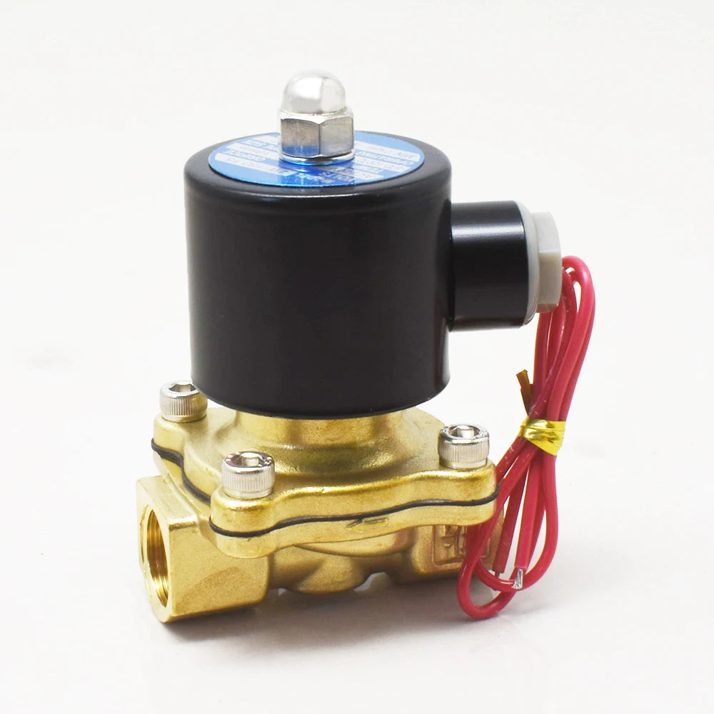 2W160-15 Valvulas Solenoides  AC220V AC110V DC24V DC12V Mini Micro 1/2 Inch 2 Way Brass Air Solenoid Valve Water Normally Closed