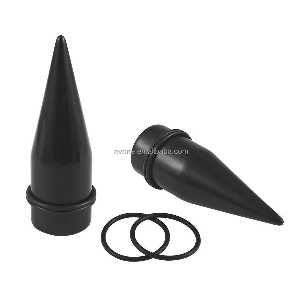 Evorte Children's Wedding 6-25mm Black Acrylic Spike Tapers Ear Tunnels Plugs Expander Ear Gauges Cone Piercing Body Jewelry