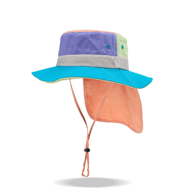 Kids Quick Drying Bucket Fisherman Hat Outdoor Sun Hat With Breathable Wide Brim and Chin Strap Summer Boonie Fishing Hat