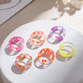Fashion  Personality Transparent Ladies Finger Rings Colorful Strawberry Lemon Fruit Resin  New Ring 2025