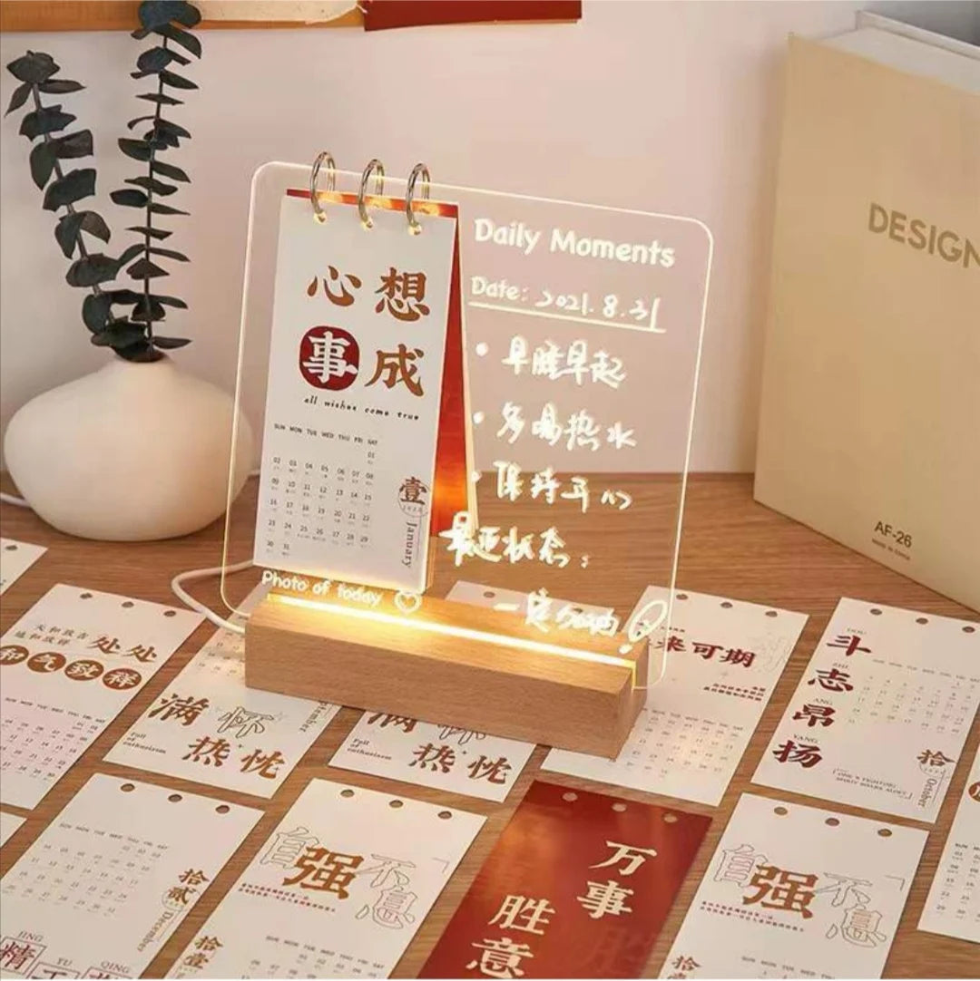 Noteboard Set with Wooden Stand Back to School Gift Graduation Christmas Other Year's Promotion New Year's Day Father's Day