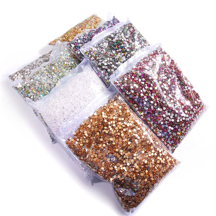 Hisenlee Wholesale SS6 Flatback Nail Art Strass Big Crystal Rhinestone Decals for Women's DIY Decorations Glue-On Technique