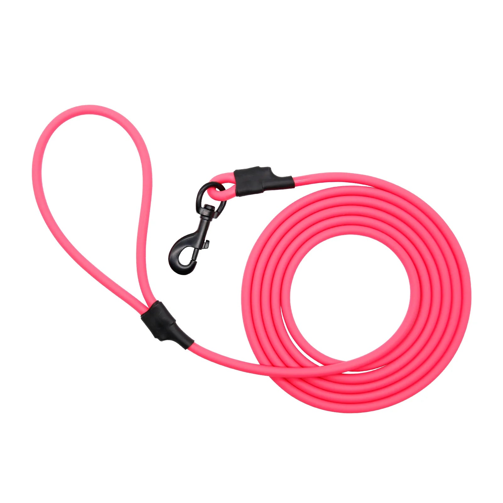 New Fashionable round PVC Dog Leash Durable Easy to Clean Nylon with No Odors Flexible Bed Solid Pattern Polyester Material