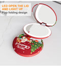 Portable 1x & 10x LED Lighted Magnification Makeup Mirror Handheld Folding & Rechargeable Compact Design for Travel Gifts