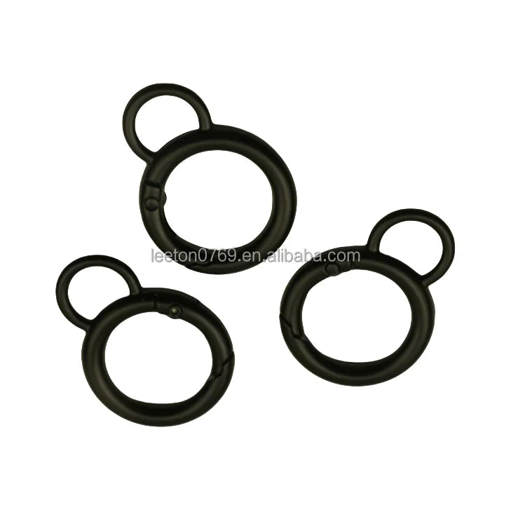 Stock Supply 20mm 0.75inch 8 Shaped Metal Black Carabiner Keychain for Bag