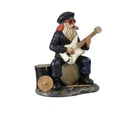 Rockin' Garden Gnome Band Resin Sculpture with Bass Guitar and Drum Set t Hat Outdoor Music-Themed Decor for Yard and Patio