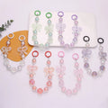 Diy Color Acrylic Burst Bead Chain Key Pendant Fresh Gradient Acrylic Hollow Bowknot Keychain Couple Gift Bag Car Pendant