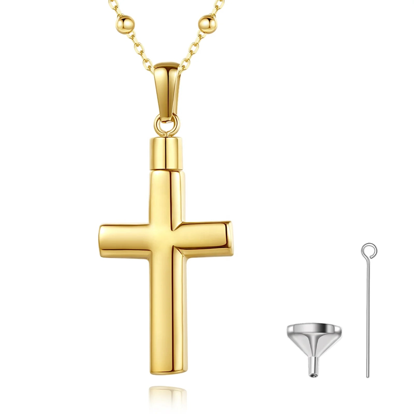 Collares De Acero Inoxidable Joyas Para Mujer Dijes Al Por Mayor Cremacion Urna Collar Colgante Cruz