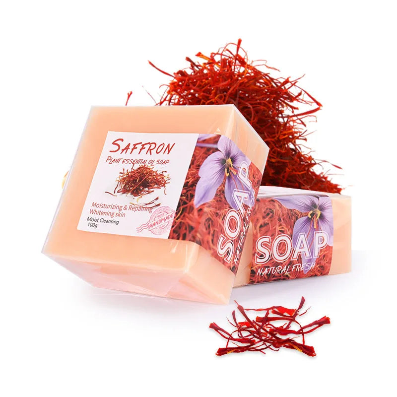 Mzel Wholesale Private Label 100g Natural Handmade Herbal Saffron Soap Plant Essential Oil Soap