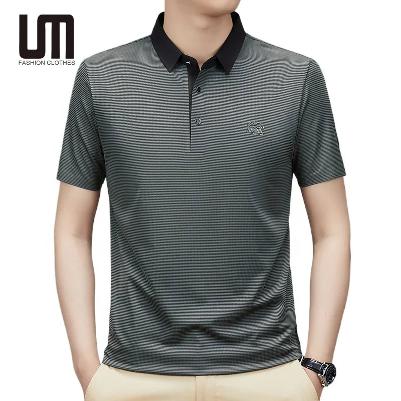 Clearance Sales Men's Casual Short Sleeve T-Shirts Breathable Striped Printed Spring Summer Collection