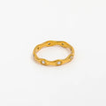 Fenny 18K Gold Plated Wholesale No Fade Designer Waved Star Zirconia Pave Stainless Steel Finger Ring Trend for Women