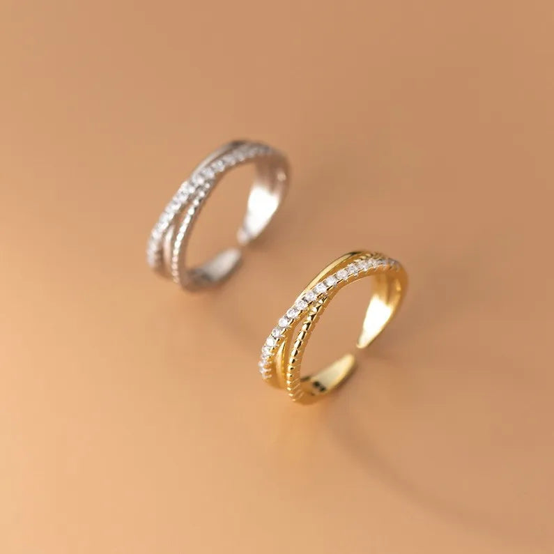 925 Sterling Silver Adjustable Geometric Shape Open Knuckle Finger Rings Minimalist Gold Plated Jewelry for Women