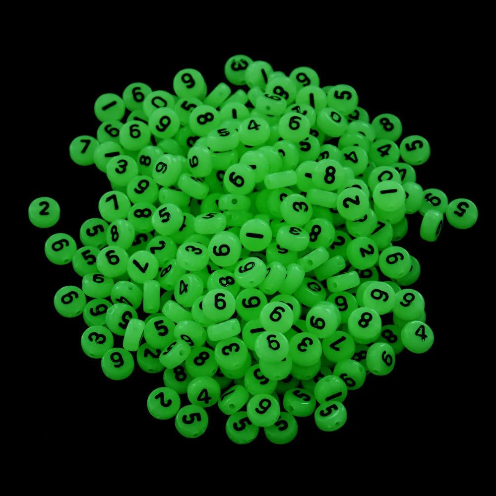 100pcs/Lot Wholesale Clay Beads Set Accessories Luminous Letter Beads Alphabet Acrylic Spacer Glow Beads for DIY Jewelry Making