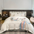 ODM/OEM Wholesale White High-end Home Textile 100% Cotton Embroidery Duvet Cover Luxury Bedsheet Solid Color Blanket Bedding Set