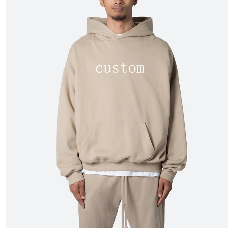 Custom Luxury Men'S Heavy Weight Cotton Oversized Hoodie Drop Shoulder Pant Suit Blank Casual Streetwear Tracksuits for Men