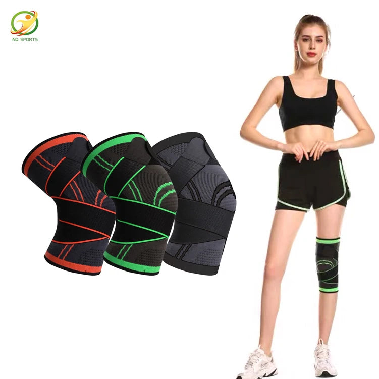 NQ SPORTS Yoga Sports Neoprene Basketball Compression Knee Pad Non Slip Cycling Jumping Breathable Adjustable Elbow & Knee Pads