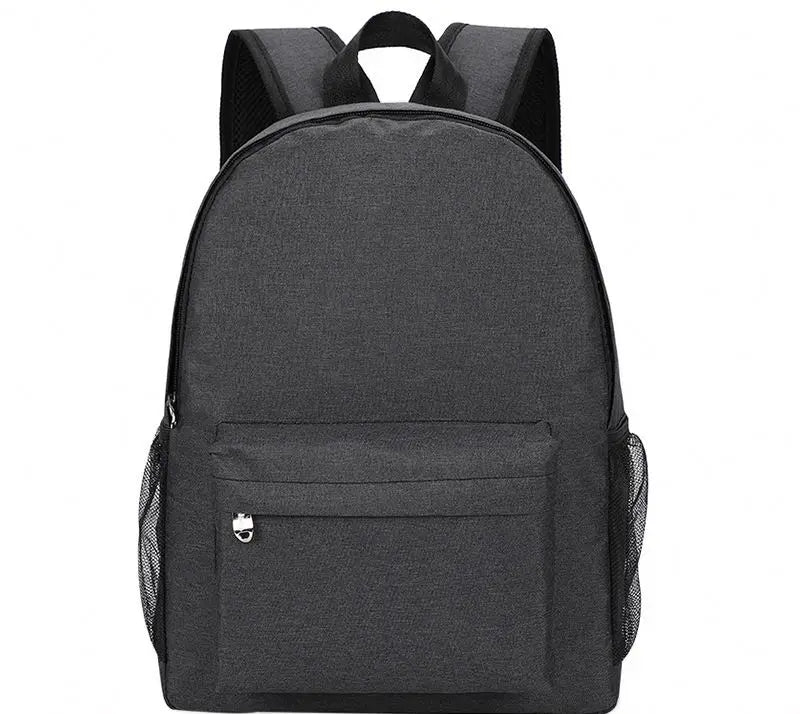 Plain Unisex Korean High School Student Backpack with Custom Logo Anti-Theft USB Port Polyester Lining