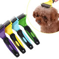 Stainless Steel Dog Comb Pet Hair Remover Tools Non Slip Handle Double Sided Cat Dog Cleaning Knot Comb