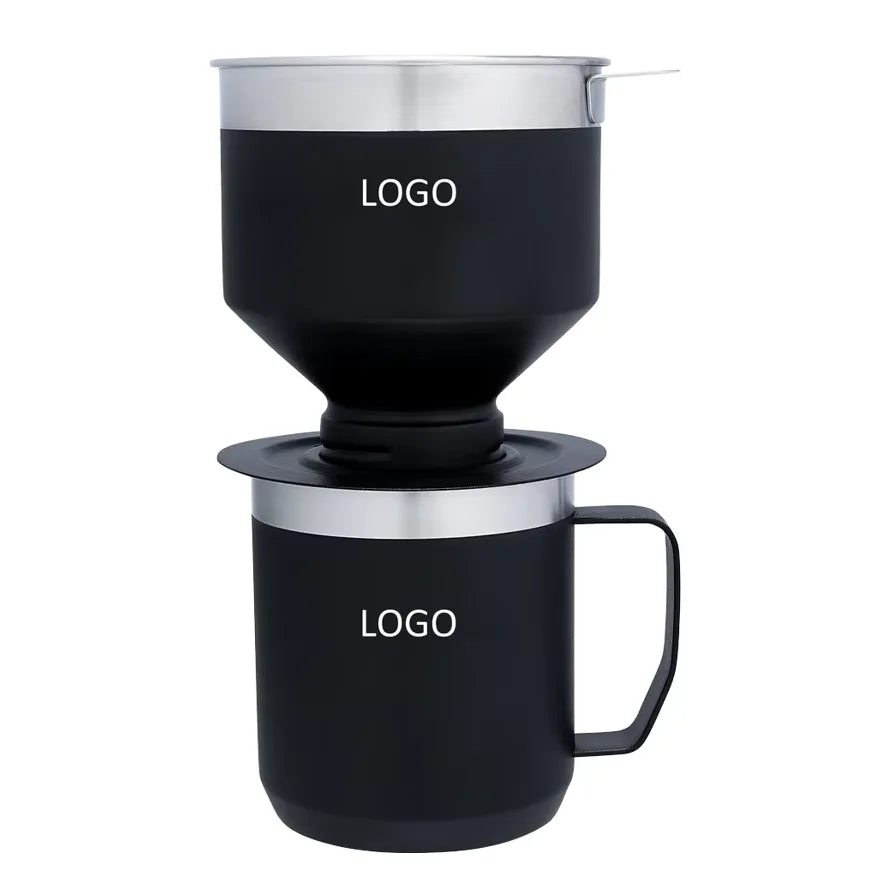 Perfect Brew Modern Stainless Steel Coffee Maker Set BPA-Free Camping Pour Over with Reusable Camp Mug Filter for Travel