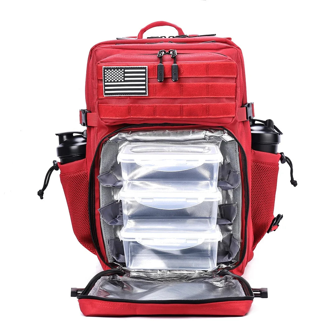 Custom Logo Waterproof Travel Fitness Insulated Thermal Red 45L Tactical Gym Meal Prep Management Backpack Cooler Bag