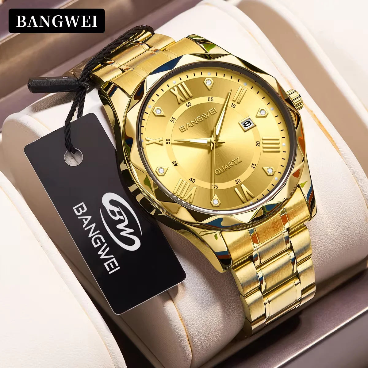LIGE BW8806 Custom logo Golden Fashion Stainless Steel Quartz Watch Custom OEM Brand Watches Waterproof Design Stainless Steel