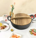 Household Kitchen Gas Induction Cooker Universal Thickened Double Ears Soup Pot No Coating Non-stick Cast Iron Frying Pan Wok