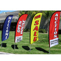 Sunshine Custom Printing Outdoor Beach Flag Feather Banner Flag Kit with Ground Spike Teardrop Flags for Sale