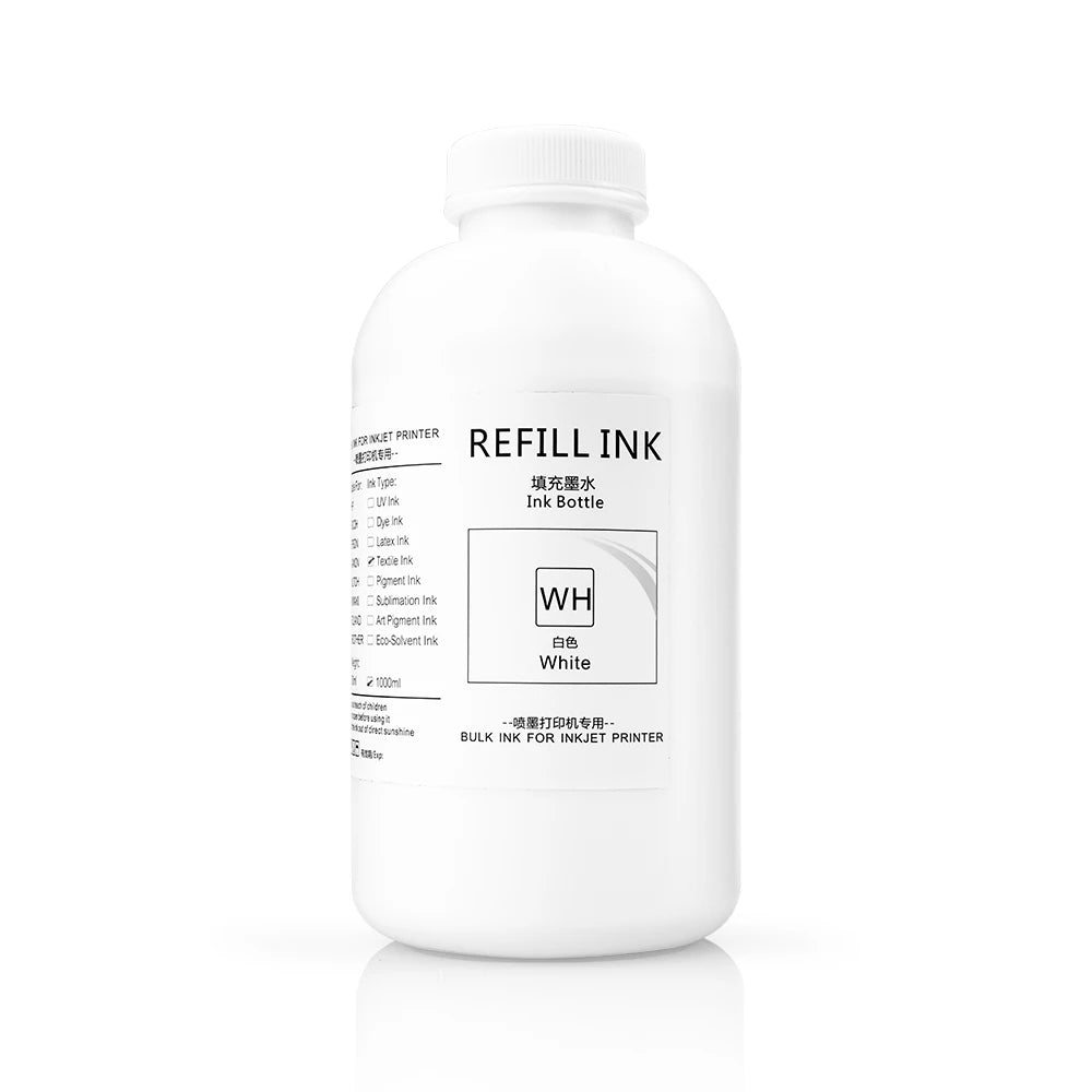 Ocbestjet 1000ml White DTG Textile Ink for Epson Surecolor Dupont F2000 F2100 Printer