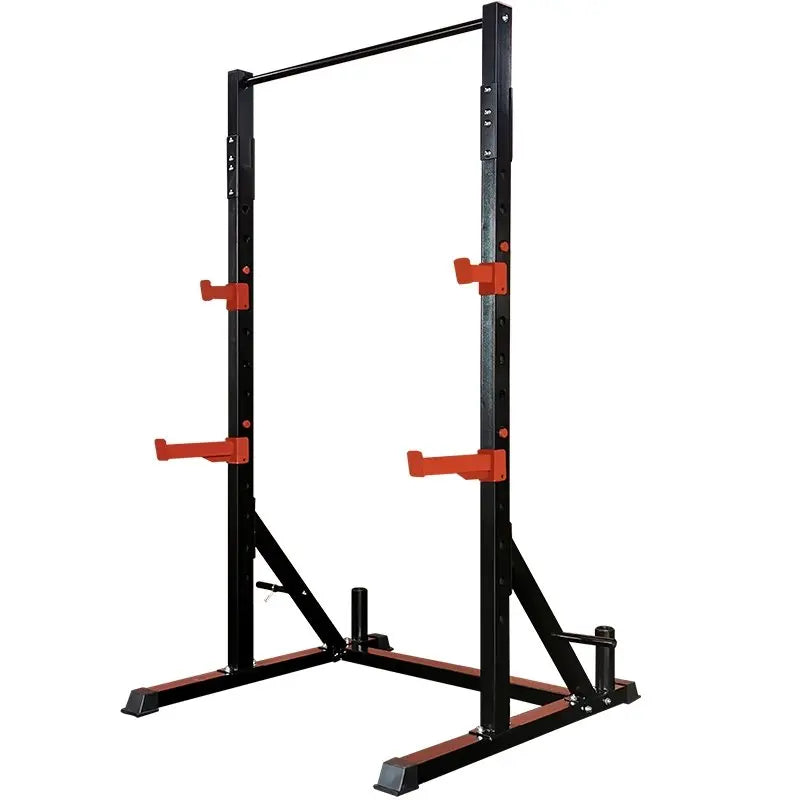 CooSport Fitness Durable Foldable Multifunctional Adjustable Iron Squat Rack with Weight Training Power Station Black Unisex