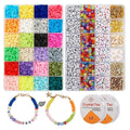 6000pcs Clay Heishi Beads for Bracelets  Mixed Color Round Polymer Clay Beads Set