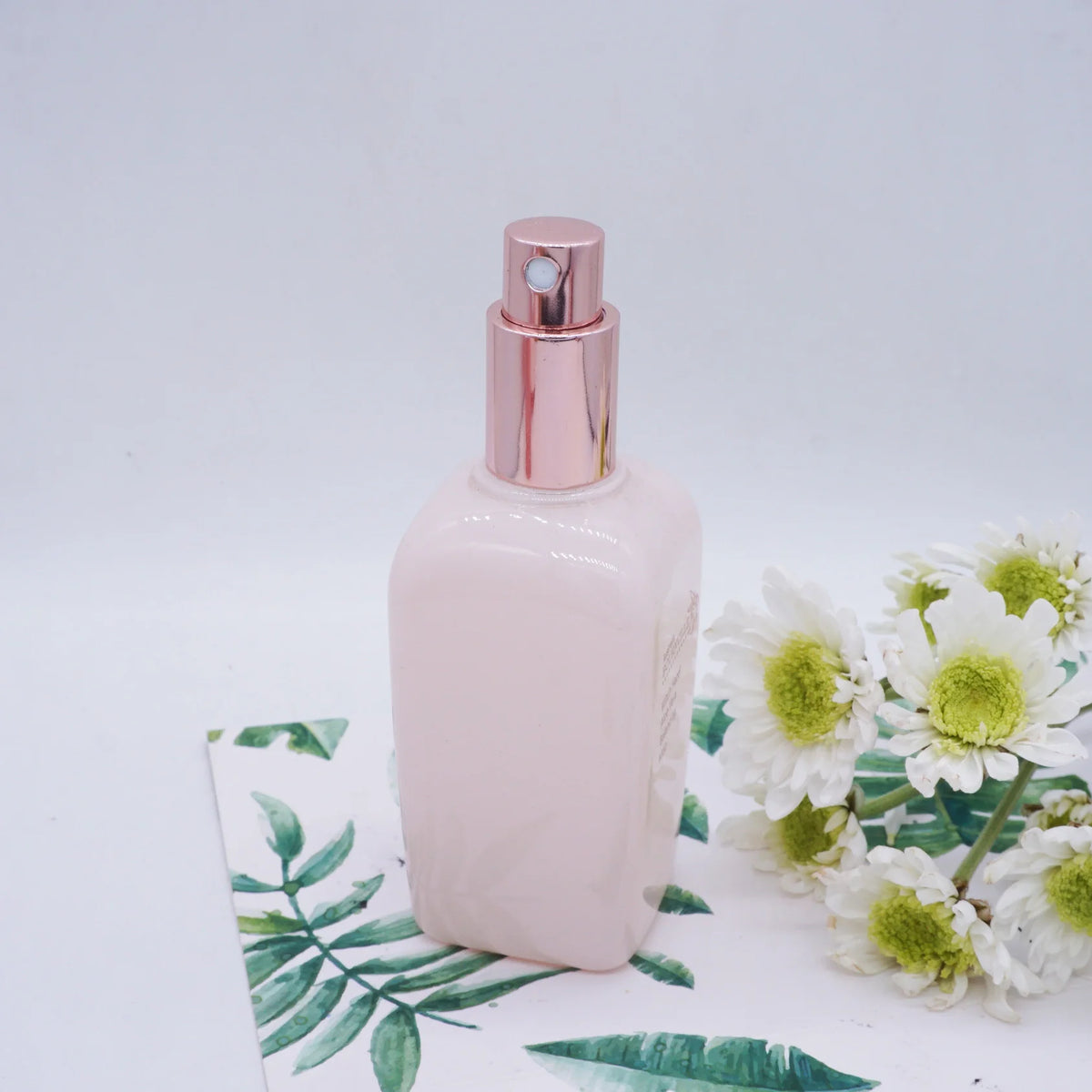 Luxury 100ml pink Glass Hair Oil Bottles with Rose Gold Cap for Skin Care Serum MegaBDM