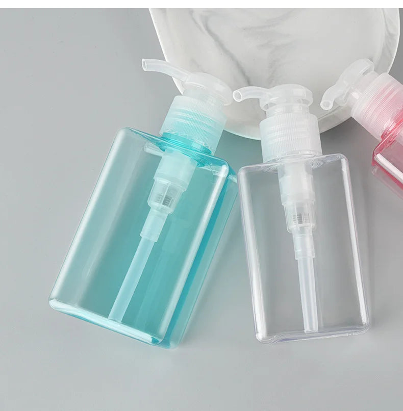 450ml Green Lotion Pump Cosmetics Biodegradable square Shampoo Bottles Dispenser Liquid Soap Packaging Plastic Shampoo Bottle