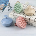 Environmentally Friendly Plastic Handle Straw Silicone Shampoo Brush with Round Waterproof Design Hair Scalp Massage Brush