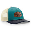 Premium Quality Custom Sewn on Leather Patch Embroidery Trucker Hat 3 Colors 6 Panel Richardson 112 Mesh Back Trucker Hat Caps