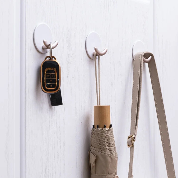 No Trace 4PACK Wall Mounted Plastic Key Adhesive Novelty Hooks No Hole Hook Bathroom Adhesive Pc Wall Hook for Kitchen