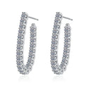 S925 Sterling Silver Charm Classic Geometric Moissanite Earrings for Women