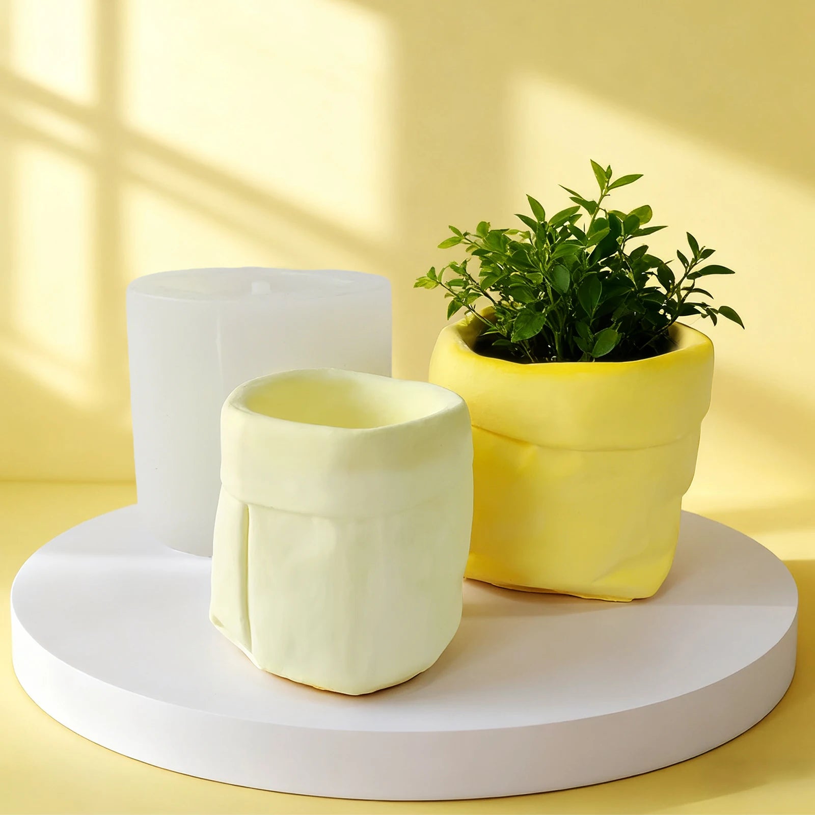 DIY Desktop Gypsum Small Flower Pot Creative Nordic Cement Flower Pot Flower Pot Silicone Mold