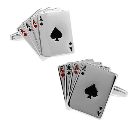 Fashion Jewelry Personalized Joyas Copper Non Tarnish Free Men's Luxury Wedding Custom Gift Poker Cufflinks for Men
